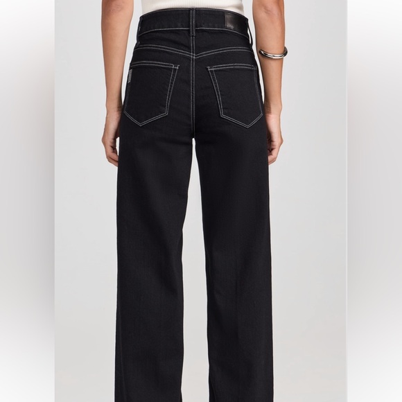 PAIGE Sasha Wide Leg Cuff Jeans Twilight Black Casual Boho Preppy Women’s 28 - Picture 2 of 13